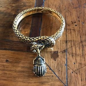 Roberto Cavalli Snake Bracelet with Scarab Charm